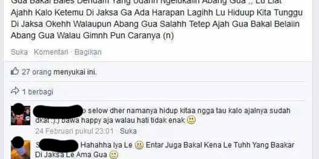 Adik Pelaku Begal Dibakar Ingin Balas Dendam