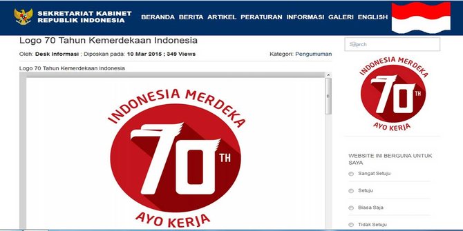 Tak Kreatif, Logo 70 Tahun Indonesia Merdeka Tuai Kritik Netizen