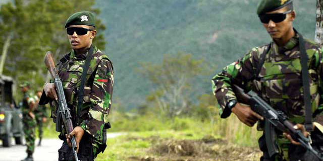 Ilustrasi pasukan TNI melakukan pengamanan di kawasan Aceh.