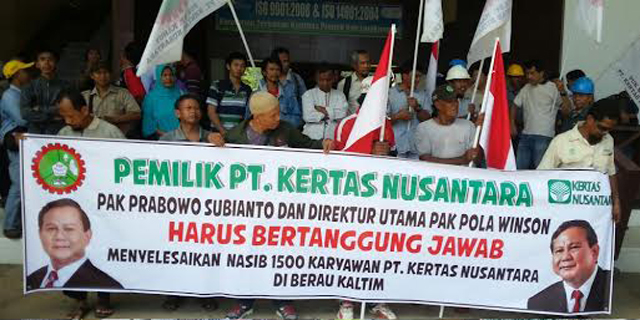 Ribuan Buruh Prabowo Subianto Demo Tunggakan Gaji