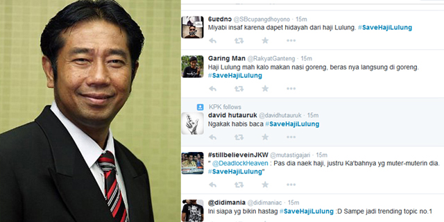 Giliran #SaveHajiLulung Jadi Trending Topics Twitter di Jakarta