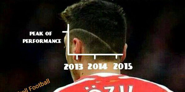 Performa Terus Menurun, Gaya Rambut Baru Ozil Jadi Olokan